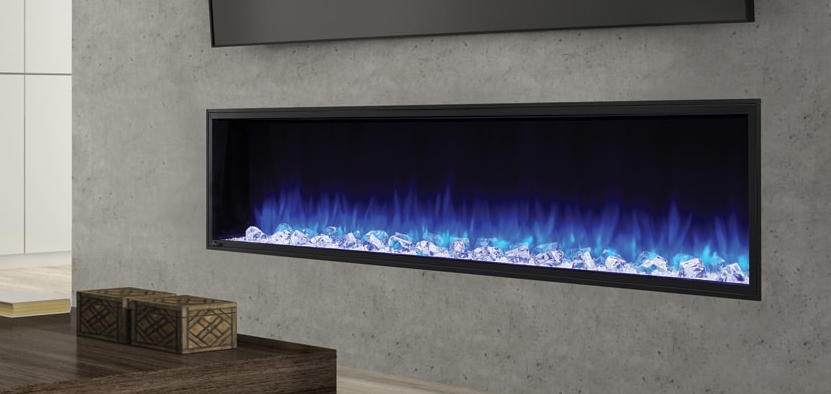 An electric fireplace in a cozy room, providing warmth and ambiance